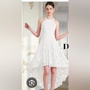 Elegant White Cream Lace Dress Perfect for Homecoming or a special Occasion